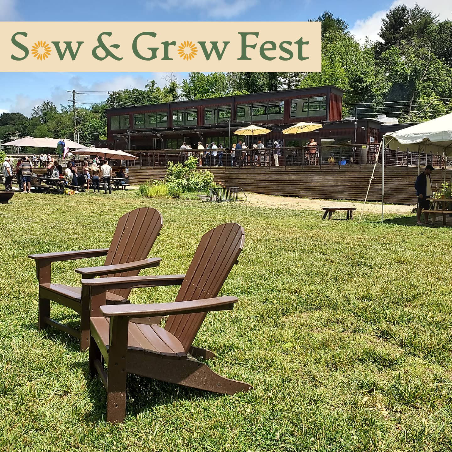 Chairs and people at Sow and Grow Fest